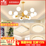 雷士（NVC）吊灯铜魔豆分子灯客厅北欧灯具灯饰创意现代轻奢三室一厅NGD12-2