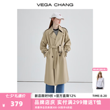 VEGA CHANG风衣外套女2026春秋新款中长款知识分子大衣小个子早秋英伦风外套 摩卡棕 L