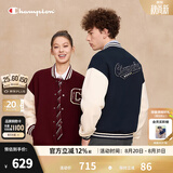 Champion【丁禹兮同款】冠军棒球服外套女秋季新款复古美式棒球衫男 海军蓝拼米白 M