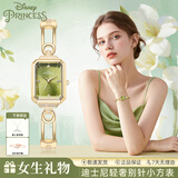 迪士尼（Disney）手表女款轻奢小众高级感小别针方形小绿表女士手表生日情人节礼物