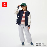 优衣库童装男童女童快干廓形运动裤弯刀镰刀长裤480343 483389 480343/03灰色 140