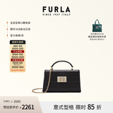 芙拉（FURLA）1927牛皮迷你女士单肩手提斜挎包链条包小芙袋女包 黑色