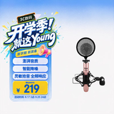 iSK P33免电源5V电容麦克 手机电脑声卡直播喊麦网络K歌录音话筒5V声卡即插即用带3.5麦克线黑金随机 