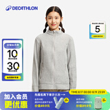 迪卡侬（DECATHLON）保暖户外抓绒衣外套男女运动宽松秋摇粒绒外套冲锋衣内胆 女款-全拉链-浅灰色 M