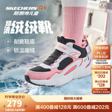 Skechers斯凯奇儿童秋冬休闲男女童二棉鞋轻质加绒保暖靴405222L/302583L 女童/黑色/白色/粉红色/BKWP 34
