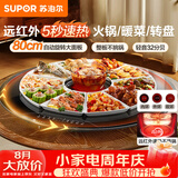 苏泊尔（SUPOR）多功能暖菜板 火锅+饭菜保温板 圆形加热菜板  80CM可旋转餐桌转盘  BZ80RH851J