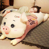 艾筱扬【当次日达】小猪猪抱枕公仔娃娃毛绒玩具睡觉抱七夕情人节礼物女 粉色圆眼（余生都是你） 1米