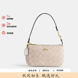 蔻驰（COACH）奢侈品轻奢女包包老花拉链小号手提包腋下麻将包 送女友礼物 CW426香草白