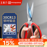 王麻子剪刀家用 不锈钢办公美工剪纸手工裁缝 多功能小号剪子