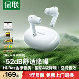 绿联蓝牙耳机T6s入耳式 -52dB舒适降噪耳机金标认证空间音效 运动游戏通勤无线耳机适用于苹果华为小米