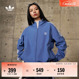 adidas通勤百搭经典休闲运动连帽夹克外套男女春夏阿迪达斯三叶草 深蓝   XS