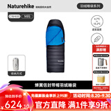 Naturehike挪客羽绒睡袋成人户外冬季加厚露营鸭绒睡袋便携野营超轻保暖睡袋 CW400夜幕黑M