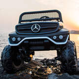 巨龙乌尼莫克奔驰儿童电动汽车遥控小孩坐双人摇摇车大g玩具越野童车 烤漆黑顶配四驱避震+便携充电