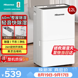 海信（Hisense）除湿机12升/天60㎡回南天家用抽湿机地下室 轻音卧室净化干衣抽湿器去湿防潮 宿舍CF12BD/U