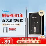 美的（Midea）电动牙刷S1PX星空灰成人/学生便携180天续航5种模式磁悬浮声波马达清洁男女情侣节日送男女友礼物
