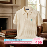 POLOWALK保罗散步短袖针织衫女士T恤夏秋季款韩系纯色套头翻领经典polo衫 米白 【66.8%粘纤33.2%锦纶】 S (155)