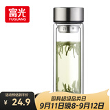 富光双层玻璃杯大容量带茶隔水杯高硼硅泡茶杯子商务男士办公杯320ml