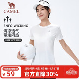 骆驼（CAMEL）短袖t恤衫女士夏季新款宽松圆领户外运动服跑步训练超薄速干上衣