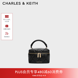 CHARLES&KEITH菱格链条手提斜挎小方包盒子包包女包生日礼物送女友CK2-80782534 Black黑色 小包