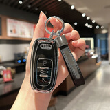 FHAO2026款奥迪a6l钥匙套c8汽车A4L A3 Q5LQ7 Q8 Q3 Q2L A5 包扣 C款【象牙白】+车标皮绳