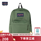 JANSPORT杰斯伯书包轻便双肩包男女旅行包简约背包电脑包学生校园 4QUTKM1军绿色-带侧边袋