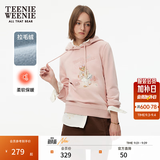 Teenie Weenie小熊女装卫衣冬季学院连帽简约休闲萌趣加绒保暖上衣 粉色 S (160)