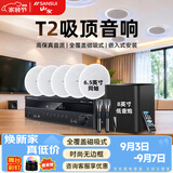 山水（SANSUI）T2 嵌入式吸顶音响音箱 5.1家庭影院音响套装  吊顶喇叭 音箱功放家用商用 家庭吸顶音响客厅环绕 T3【900W功放+8吋喇叭*5+8吋炮+话筒】