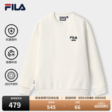 斐乐（FILA）官方男子套头运动卫衣秋季时尚休闲简约圆领套头衫长袖上衣男装 【加绒版】蒸汽白-IV XL