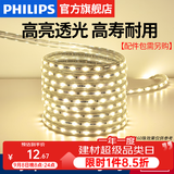 飞利浦（PHILIPS）灯带LED灯条220V家用客厅卧室吊顶线条灯软光带超亮无主灯照明 1米-60珠-暖白9W-不含配件