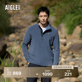 AIGLE艾高抓绒衣经典款POLARTEC户外保暖休闲半拉链上衣男 岩灰蓝 BE482 XL (185/100A)