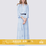 MeetMetro玛依尔法式仙女连衣裙女2026秋新款高端气质纯欲风裙子礼服长裙 浅蓝 S