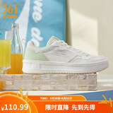 361°板鞋女鞋青禾夏季新款网面透气经典百搭轻便小白鞋休闲运动鞋子女 羽毛白/泡沫绿【夏季网纱】 38