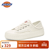 Dickies女士帆布鞋潮流休闲鞋子布鞋低帮百搭女士平底鞋 米色 36 