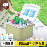 探险者（TAN XIAN ZHE）保温箱车载冰箱户外露营冰块冷藏箱摆摊专用便携冰桶保鲜保冷箱 5L抹茶色【冰晶盒*1+冰袋*4】