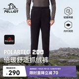 伯希和（Pelliot）[P系列]Polartec200户外抓绒裤男女摇粒绒保暖长裤114311233黑M