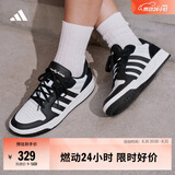 adidas ENTRAP美式校园风运动鞋少年感复古篮球风板鞋阿迪达斯 白色/黑色   42.5