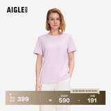 AIGLE艾高轻奢短袖T恤春夏经典款DFT户外速干透汽上衣抗菌女 薰浅粉红 AT496 L (170/92A)