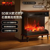 先锋（SINGFUN）石墨烯取暖器台地两用电暖器家用暖风机壁炉 LED数显屏离线语音木纹质感DBL-GY1R