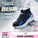 Skechers斯凯奇儿童秋冬休闲男女童二棉鞋轻质加绒保暖靴405222L/302583L 男童/黑色/宝蓝色/BKRY 34