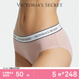 维多利亚的秘密（Victoria's Secret）维密 棉质舒适内裤logo字母腰带中腰包臀女士三角裤