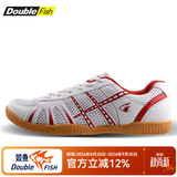 双鱼（DOUBLE FISH）乒乓球鞋男女同款专业运动鞋防滑透气训练鞋 白红色 DF-878 45