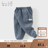 戴维贝拉（DAVE＆BELLA）童装秋冬女童裤子男童加绒裤儿童棉裤冬季运动裤宝宝保暖长裤冬裤 牛仔蓝DB4237140-A 110 cm（建议身高100-110cm）