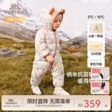 英氏（YEEHOO）儿童羽绒服秋冬纳米抗菌轻薄款婴儿羽绒服连体衣超韧绒 林中雪人 80 cm-充绒量44g-建议9-18个月