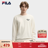 斐乐（FILA）男子套头运动卫衣秋季时尚休闲简约圆领套头衫保暖长袖上衣男装 蒸汽白-IV M