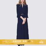 MeetMetro玛依尔法式仙女连衣裙女2026秋新款高端气质纯欲风裙子礼服长裙 藏蓝 L