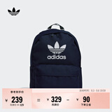 adidas休闲日常通勤运动双肩背包学生书包开学男女阿迪达斯三叶草   深靛蓝   NS(均码)