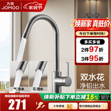 九牧（JOMOO）厨房水龙头洗菜盆洗碗盆灵活旋转水槽冷热龙头33080 枪灰【双水花】净铅出水