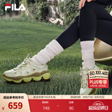 斐乐（FILA）【杨幂同款】豌豆鞋丨老爹鞋秋季女鞋面包鞋厚底增高鞋运动休闲鞋 霾绿色/淡灰黄-GA 35.5
