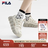 斐乐可颂鞋|FILA官方女鞋面包鞋老爹鞋厚底秋冬运动鞋休闲鞋女 豆腐白/燕麦色-TO 37.5 (235mm)