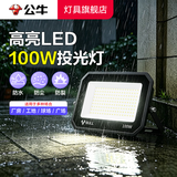 公牛（BULL）LED防水投光灯 户外强光照明灯篮球场工地室外农村庭院探照灯射灯 【防水】100W 照明约100m² 大功率 官方220V接电超亮大面积IP65广告牌工程投射灯